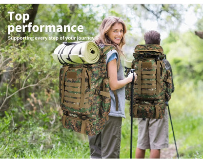 Slimbridge 80L Military Tactical Backpack | Waterproof Oxford | Hiking Camping Rucksack | Camo GPG Av8Store