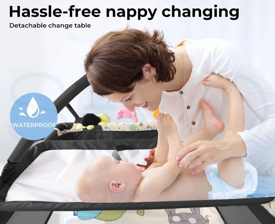 Bopeep Baby Cot Bed Crib Portable Bassinet Safety Rails Fence Foldable Travel Av8Store Av8Store