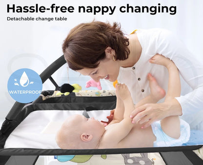 Bopeep Baby Cot Bed Crib Portable Bassinet Safety Rails Fence Foldable Travel Av8Store Av8Store