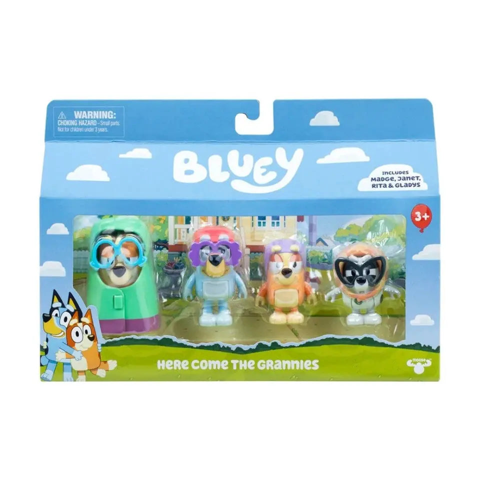 Bluey Series 14 Grannies Figure Set 4-Pack Kids Toy Playset Ages 3+ KGS