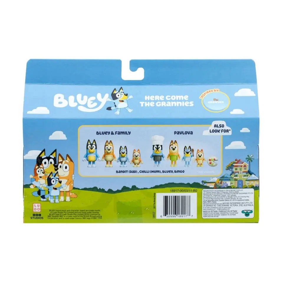 Bluey Series 14 Grannies Figure Set 4-Pack Kids Toy Playset Ages 3+ KGS