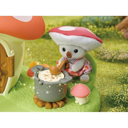 Sylvanian Families Fairy Mushroom House 17-Piece Playset with Julie the Koala Baby