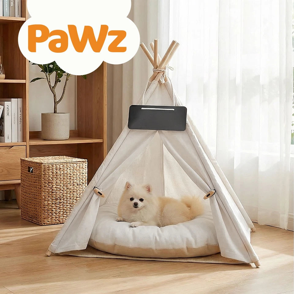 Pawz Pet Tent Bed – Cozy Indoor House for Cats, Puppies & Small Dogs | Washable Cushion GPG Av8Store