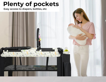 Bopeep Baby Cot Bed Crib Portable Bassinet Safety Rails Fence Foldable Travel Av8Store Av8Store