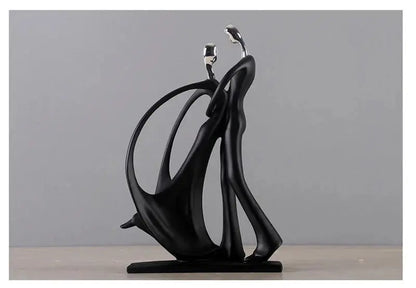 Nordic Dancing Couple | 2x Resin Figurines | Modern Art Home Decor Living Room Statue AEX