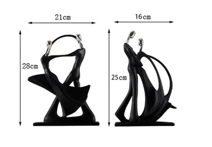 Nordic Dancing Couple | 2x Resin Figurines | Modern Art Home Decor Living Room Statue AEX
