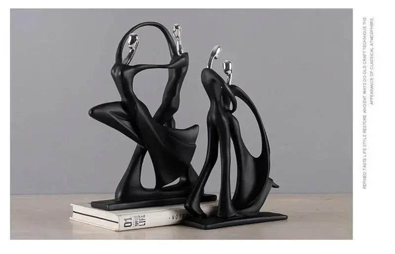 Nordic Dancing Couple | 2x Resin Figurines | Modern Art Home Decor Living Room Statue AEX